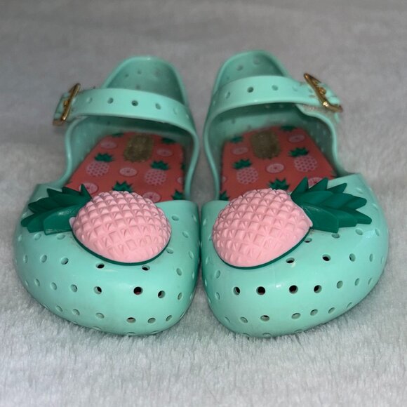 Mini Melissa Mint Green Pineapple Scented Jelly Shoes - Picture 2 of 7
